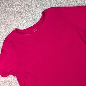 CJ Banks‎ Women's Red Short Sleeve Basic Cotton Crew Neck T-Shirt Plus Size 1X